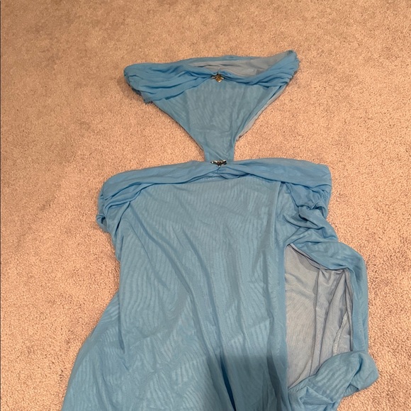 Elegant Blue Women's Dress - Picture 4 of 4